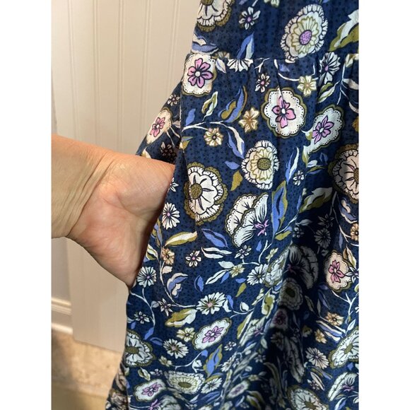 Lane Bryant Floral Print Maxi Dress With Pockets 16 100% Cotton Shell - Picture 6 of 15